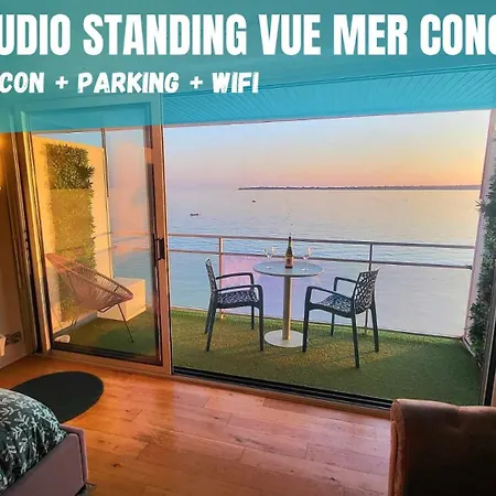 L'Iroizh Concarneau: Panoramic Sea View Studio with Beach Access Exterior photo